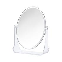 Espelho de mesa oval dupla face giro em 360 graus clássico transparente