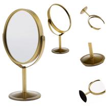 Espelho de Mesa Oval Giratório Dupla Face com Zoom 16cm