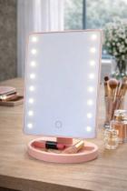 Espelho de Mesa Para Maquiagem LED com USB - Sortida Espelho de Mesa Para Maquiagem LED com USB - Sortida