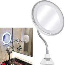 Espelho de mesa/parede flexivel com led+ventosa 30x17,5cm ø