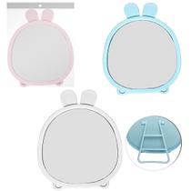 Espelho de mesa / pendurar coelho com moldura de plastico 16,5x13cm