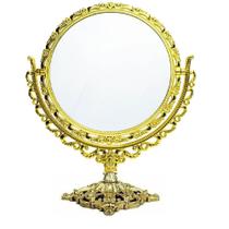 Espelho de Mesa Princesa Cromado com Lente de Aumento - Rosê