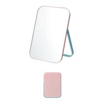 Espelho de mesa quadrado de uso duplo rosa