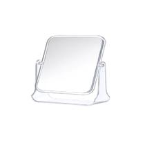 Espelho de Mesa Quadrado Dupla Face Moldura Transparente