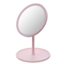 Espelho De Mesa Redondo Com Led E Porta Acessório/Cosmético