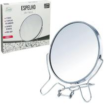 Espelho de mesa redondo dupla face 4,5'' 12cm de ø com pedestal aramado Espelho de mesa redondo dupla face 4,5'' 12cm de ø com pedestal aramado