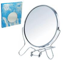 Espelho de mesa redondo dupla face 6'' 14,5cm de ø com pedestal e aumenta aramado - SAZ Espelho de mesa redondo dupla face 6'' 14,5cm de ø com pedestal e aumenta aramado - SAZ