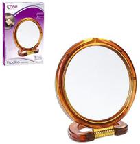 Espelho De Mesa Redondo Dupla Face Com Base E Aumento 5''