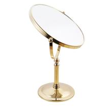 Espelho de Mesa Redondo E6560 Italy Line Dourado 5x Espelho de Mesa Redondo E6560 Italy Line Dourado 5x