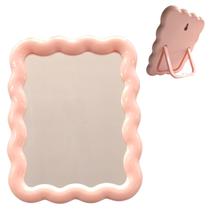 Espelho de Mesa Retangular pra Maquiagem Decoração 18cm