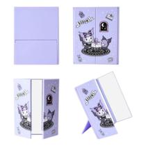 Espelho de Mesa Triplo Dobrável Kuromi Sanrio Oficial Miniso