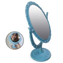 Espelho de Mesa Vintage Princesa Duplo Penteadeira Banheiro Bancada Maquiagem Beleza Penteado Cabelo Decoraçao