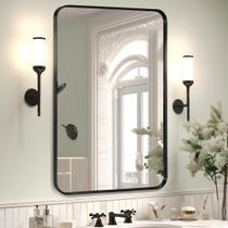 Espelho de montagem em parede Minuover Brushed Black Metal 24x36cm Espelho de montagem em parede Minuover Brushed Black Metal 24x36cm