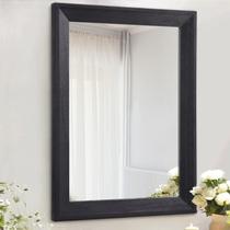 Espelho de parede AAZZKANG Black Wood emoldurado 66x46cm para quarto