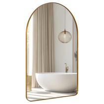 Espelho de Parede ARREDONDADO ANDY STAR 61x91cm Aço Inoxidável Dourado Espelho de Parede ARREDONDADO ANDY STAR 61x91cm Aço Inoxidável Dourado