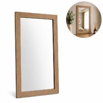 Espelho de parede bege 30x50 moldura madeira decarativo multiuso sala quarto banheiro lavabo luxo