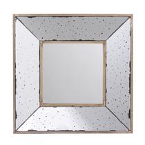 Espelho de parede Benzara Joe 30 cm quadrado 3D branco marrom Espelho de parede Benzara Joe 30 cm quadrado 3D branco marrom