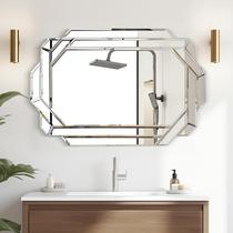 Espelho de parede Chende octogonal 36x24cm com vidro de borda chanfrada Espelho de parede Chende octogonal 36x24cm com vidro de borda chanfrada