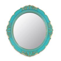 Espelho de parede decorativo Eaoundm Vintage Oval Blue Plastic