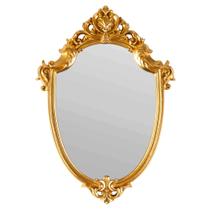 Espelho de parede decorativo Funerom Vintage Gold Shield Shape