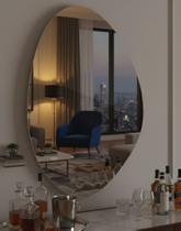 Espelho de Parede Dupla Face 40 x 30cm Lapidado Luxo para Banheiro, Quarto e Sala