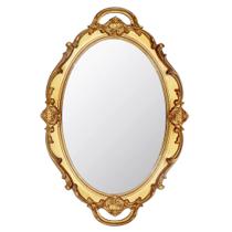 Espelho de parede Eaoundm Small Oval Antique Vintage 37x25cm dourado