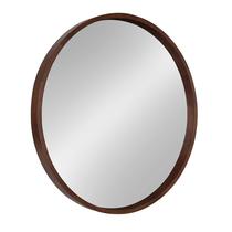 Espelho de parede Kate and Laurel Hutton redondo de 76 cm em madeira de nogueira