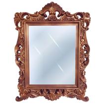 Espelho de Parede Moldura Clássica Polipropileno Marrom 82,5x62x4cm - Saldão