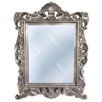 Espelho de Parede Moldura Clássica Polipropileno Prata 82,5x62x4cm -Saldão