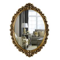 Espelho de parede OIGUMR Vintage Oval Resin Frame 52x37cm dourado