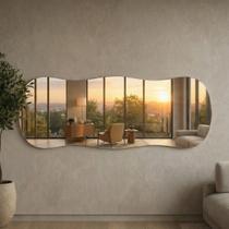 Espelho de Parede Orgânico Aura Lopazzi 150x40cm Corpo Inteiro Design Assimétrico Vidro 3mm Lapidado Espelho de Parede Orgânico Aura Lopazzi 150x40cm Corpo Inteiro Design Assimétrico Vidro 3mm Lapidado