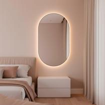Espelho de Parede Orgânico Pílula com Led Frio Corpo Inteiro 50x80cm Banheiro Sala Quarto Espelho de Parede Orgânico Pílula com Led Frio Corpo Inteiro 50x80cm Banheiro Sala Quarto