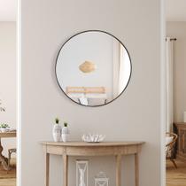 Espelho de Parede Redondo Decorativo 40cm com Acabamento Ecológico - Outlet Dos Espelhos