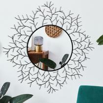 Espelho de Parede Redondo POZINO, Espelho Circular de 30 Polegadas para Decoração, Espelho Decorativo com Moldura de Metal Preto para Sala, Quarto e Entrada Espelho de Parede Redondo POZINO, Espelho Circular de 30 Polegadas para Decoração, Espelho Decorativo com Moldura de Metal Preto para Sala, Quarto e Entrada