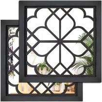 Espelho de parede Wocred Square Black 30x30cm para banheiro e quarto