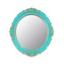 Espelho de parede YCHMIR Vintage Decorativo Oval 37,6x33,3cm - Azul