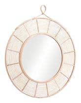 Espelho de parede Zuo Lobo Natural Rattan Fir Wood 93x80x4 cm