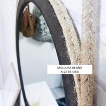 Espelho de pendurar emoldurado de madeira redondo decorativo + alca 66cm de ø Espelho de pendurar emoldurado de madeira redondo decorativo + alca 66cm de ø