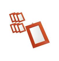 Espelho de Pendurar Emoldurado Retangular Laranjinha Nº12 com 6 Unidades 12x18cm - Budeplast