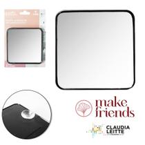 Espelho de pendurar quadrado 9cm com ventosa aumenta 5x