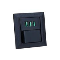 Espelho de Tomada Duplo Chanfrado 1 Interruptor 3 Usb 5.2A