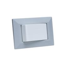 Espelho de Tomada Simples Chanfrado com 1 Interruptor Cinza