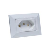 Espelho de Tomada Simples Chanfrado com 1 Tomada 20A Branco