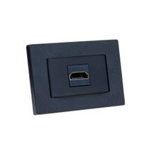 Espelho de Tomada Simples Reto com 1 HDMI Preto