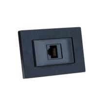Espelho de Tomada Simples Reto com 1 RJ-45 CAT5e Preto