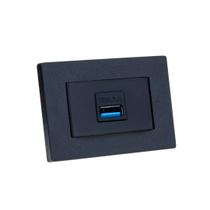 Espelho de Tomada Simples Reto com 1 USB Dados 3.0