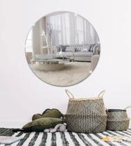 Espelho De Vidro Adesivo Decorativo Redondo 40x40cm Banheiro - Design 3d board