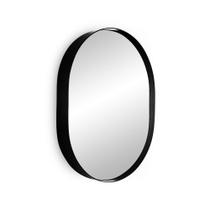 Espelho de Vidro Oval com Moldura Preta Premium 50cm x 40cm