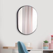 Espelho de Vidro Oval Londres com Borda Preta 40x30cm