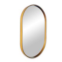 Espelho de Vidro Oval Madrid Com Moldura Dourada 80cmX50cm - Papel e Parede